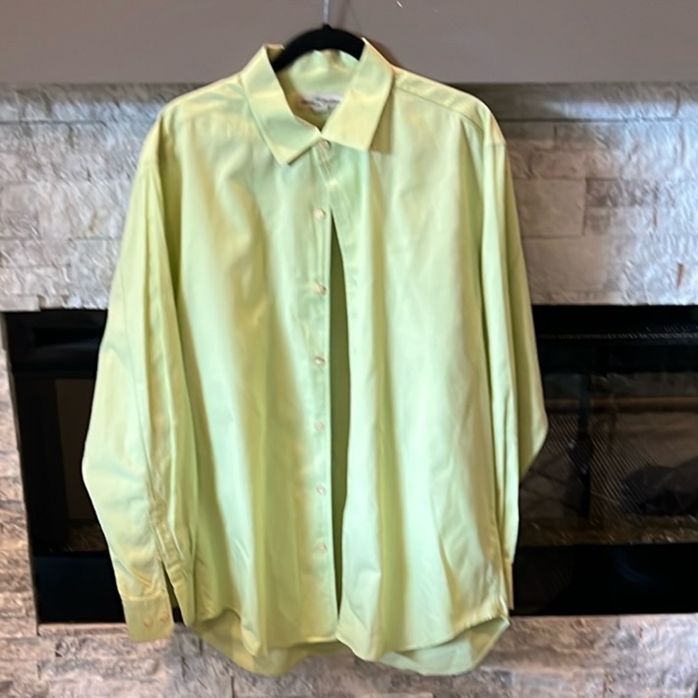 Tommy Bahama Men's Lime Green long sleeve Button-Down Shirt size Large